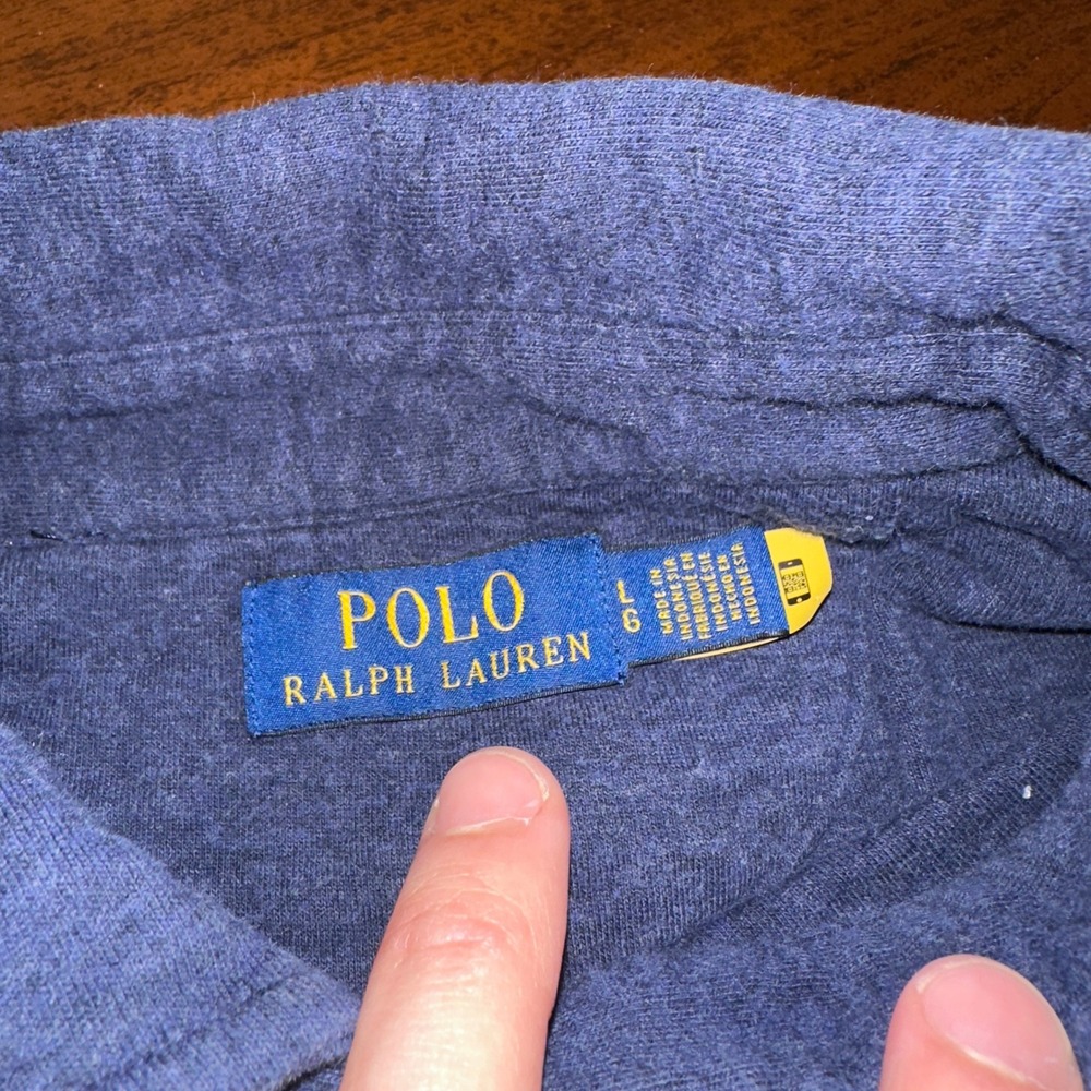 Polo Ralph Lauren Men's Long Sleeve Polo Shirt Navy Blue Heather Large (Fits XL) - Picture 3 of 7